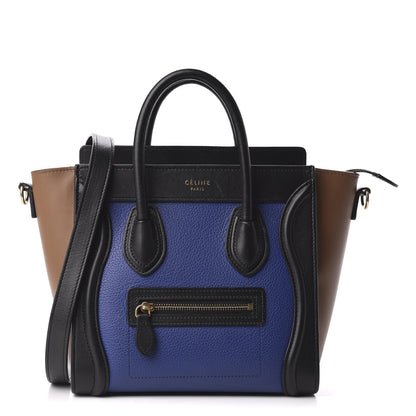 Celine Smooth Drummed Calfskin Nano Tri-Color Luggage Indigo 1 of 9
