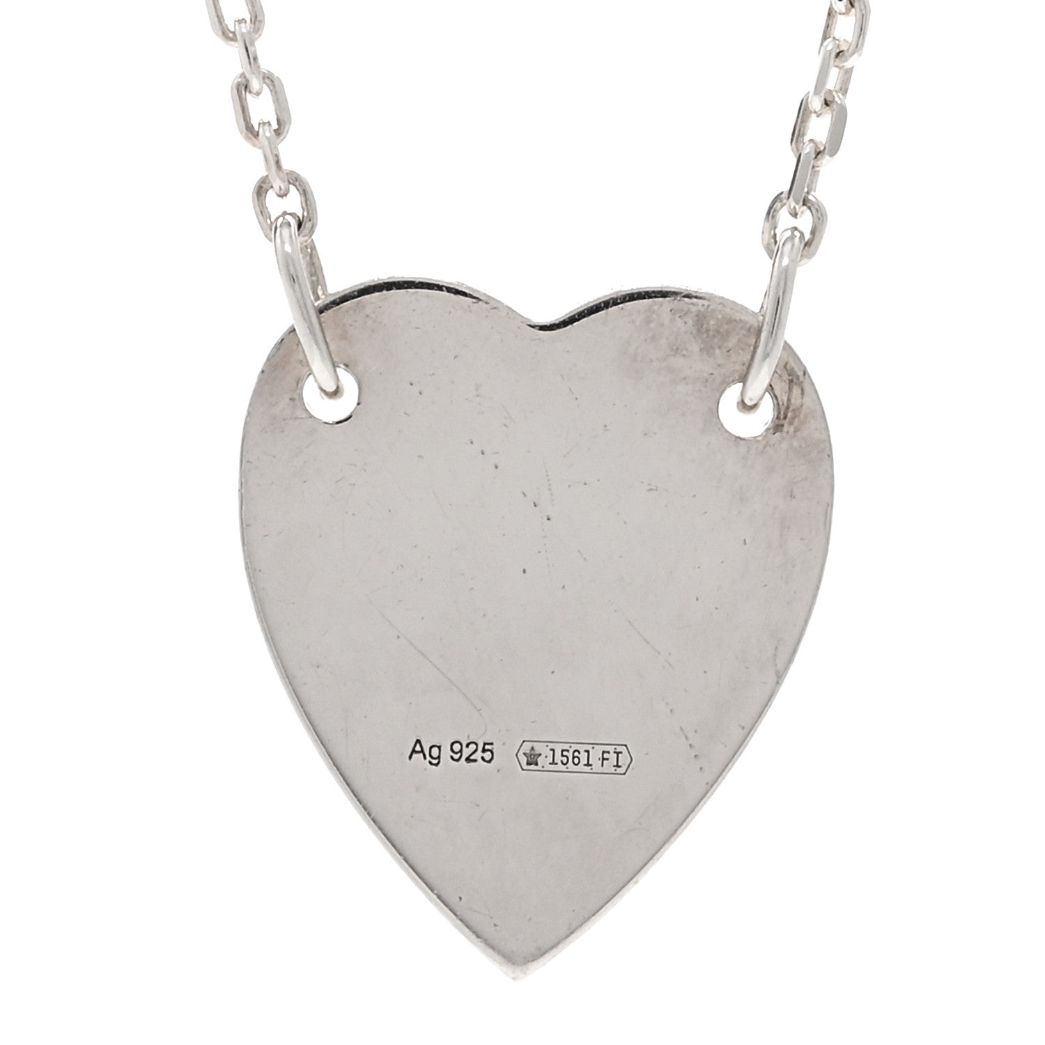 Gucci Sterling Silver Trademark Heart Pendant Necklace 5 of 6