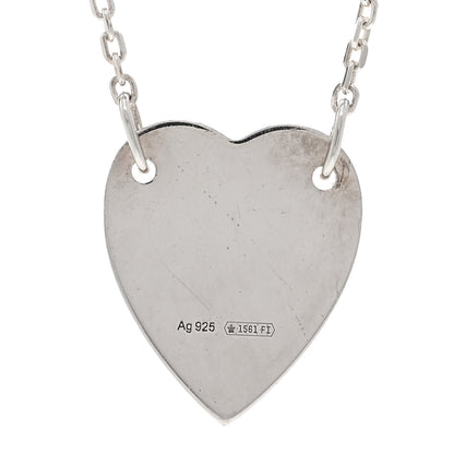 Gucci Sterling Silver Trademark Heart Pendant Necklace 5 of 6