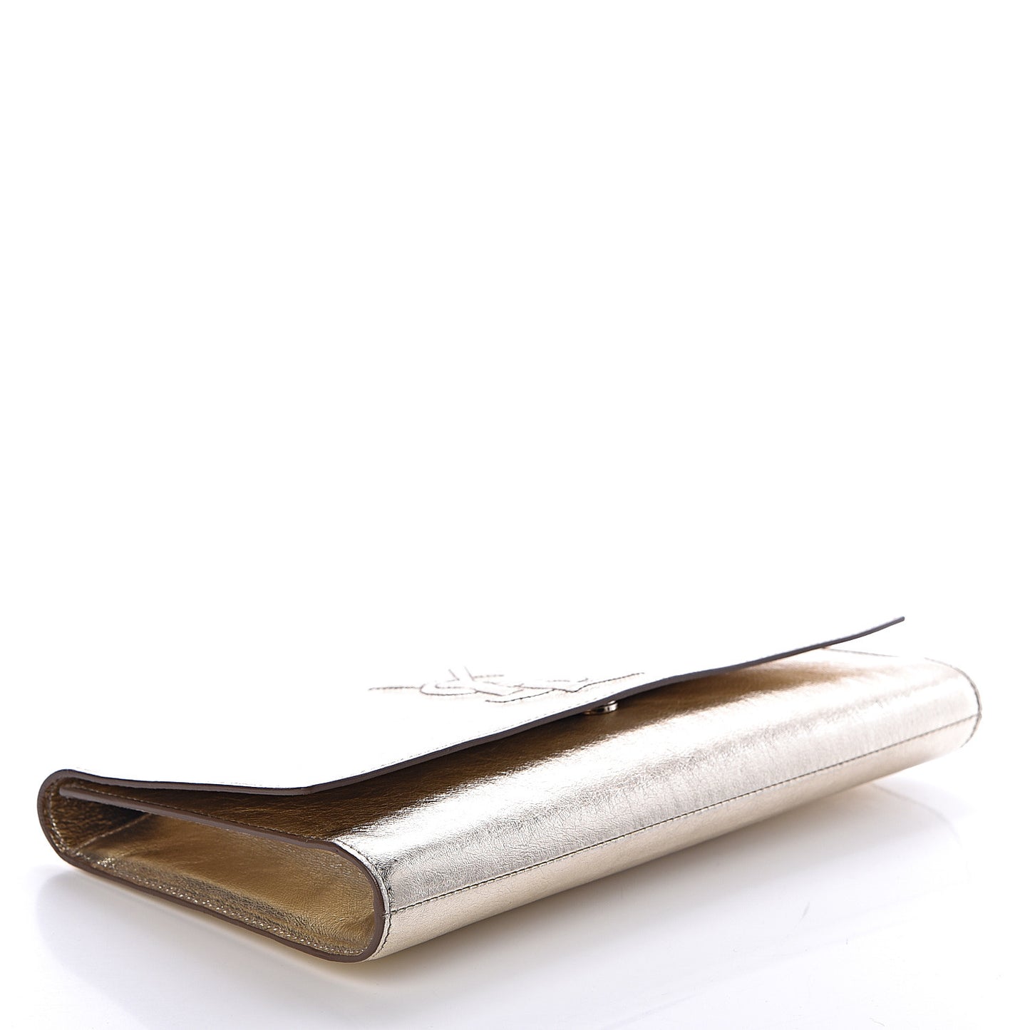 Metallic Calfskin Monogram Large Belle De Jour Clutch Gold