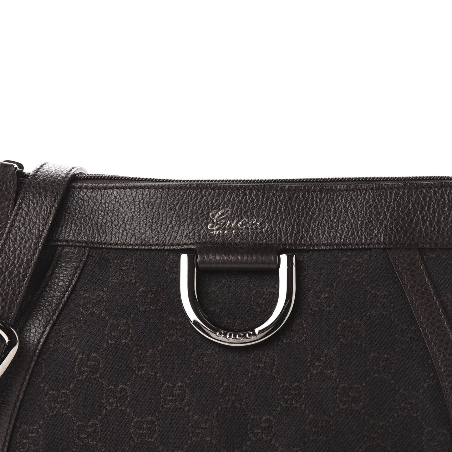 Nylon Monogram Small D Silver Ring Messenger Brown