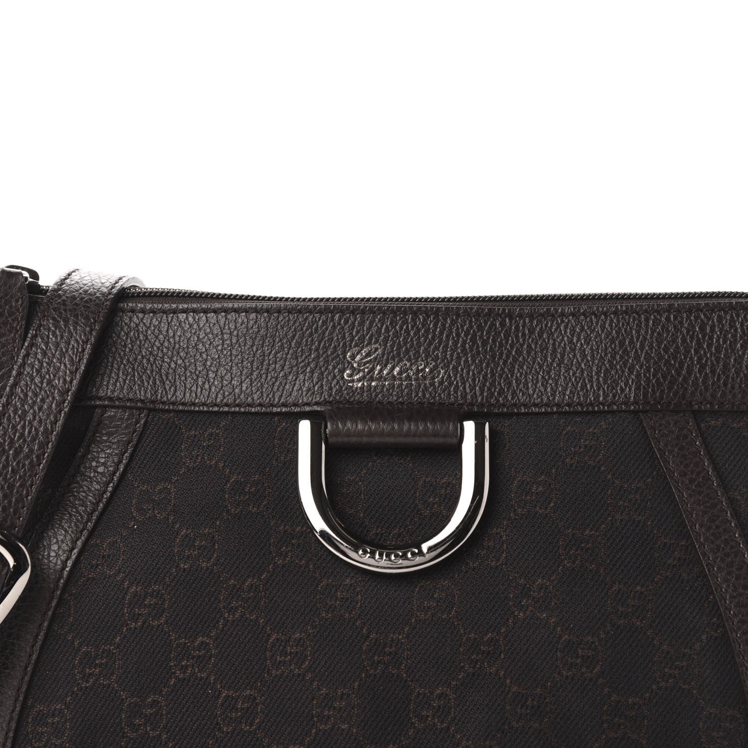 Gucci Nylon Monogram Small D Silver Ring Messenger Brown 11 of 11