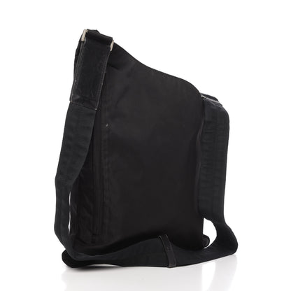 Prada Nylon Flat Messenger Bag Black 3 of 9
