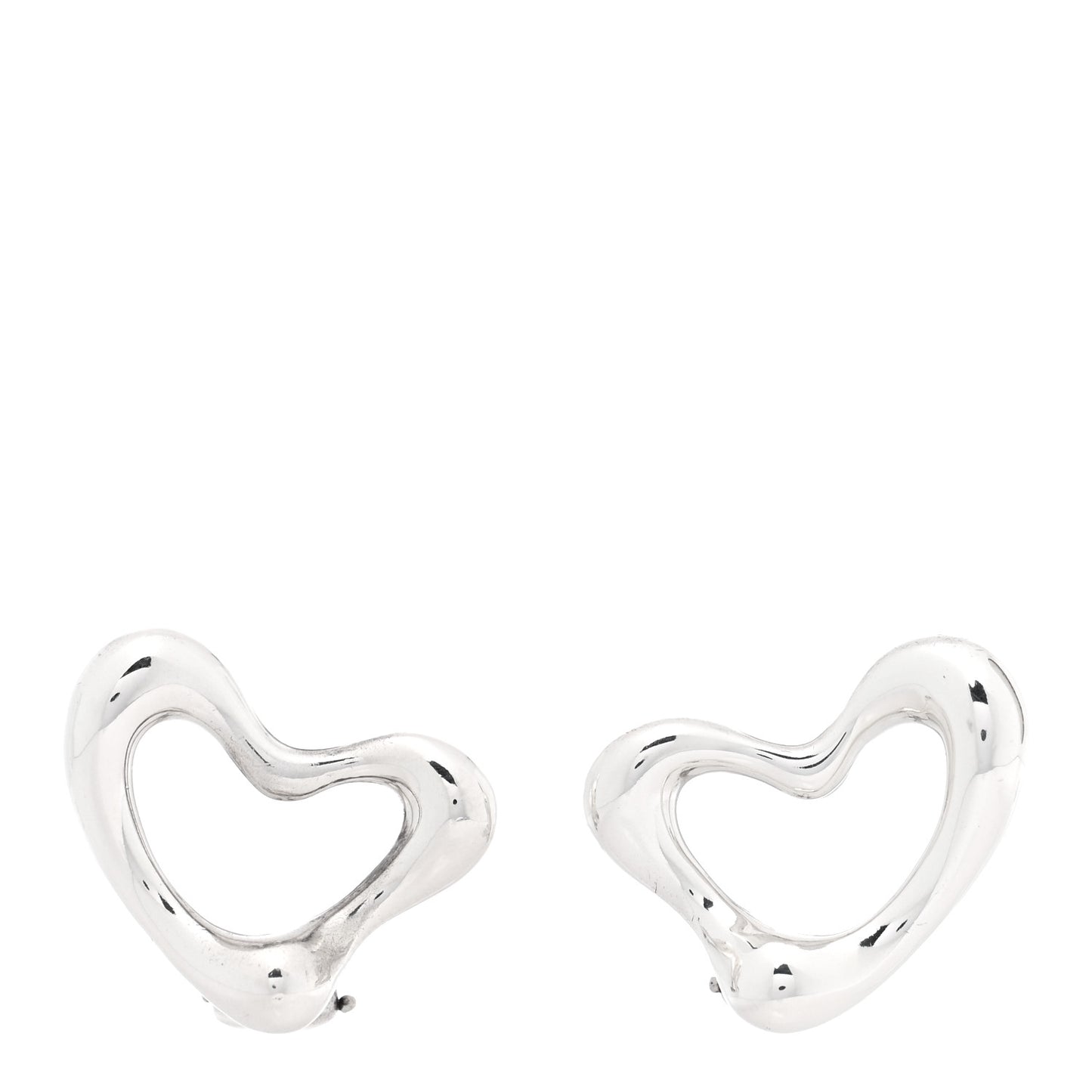 Sterling Silver Elsa Peretti Open Heart Clip-On Earrings