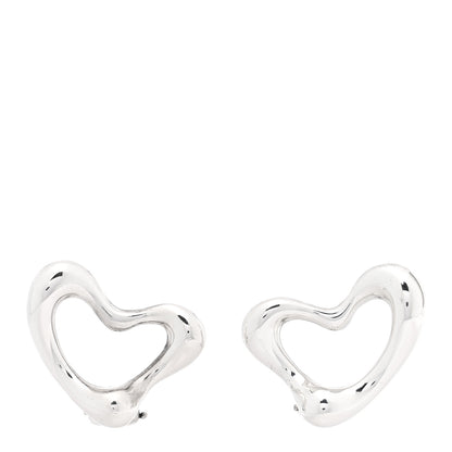 Tiffany Sterling Silver Elsa Peretti Open Heart Clip-On Earrings 1 of 4
