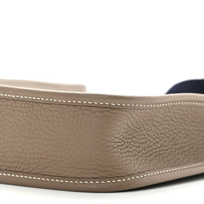 Hermes Taurillon Clemence Amazone Evelyne TPM Etoupe Bleu Indigo 10 of 11