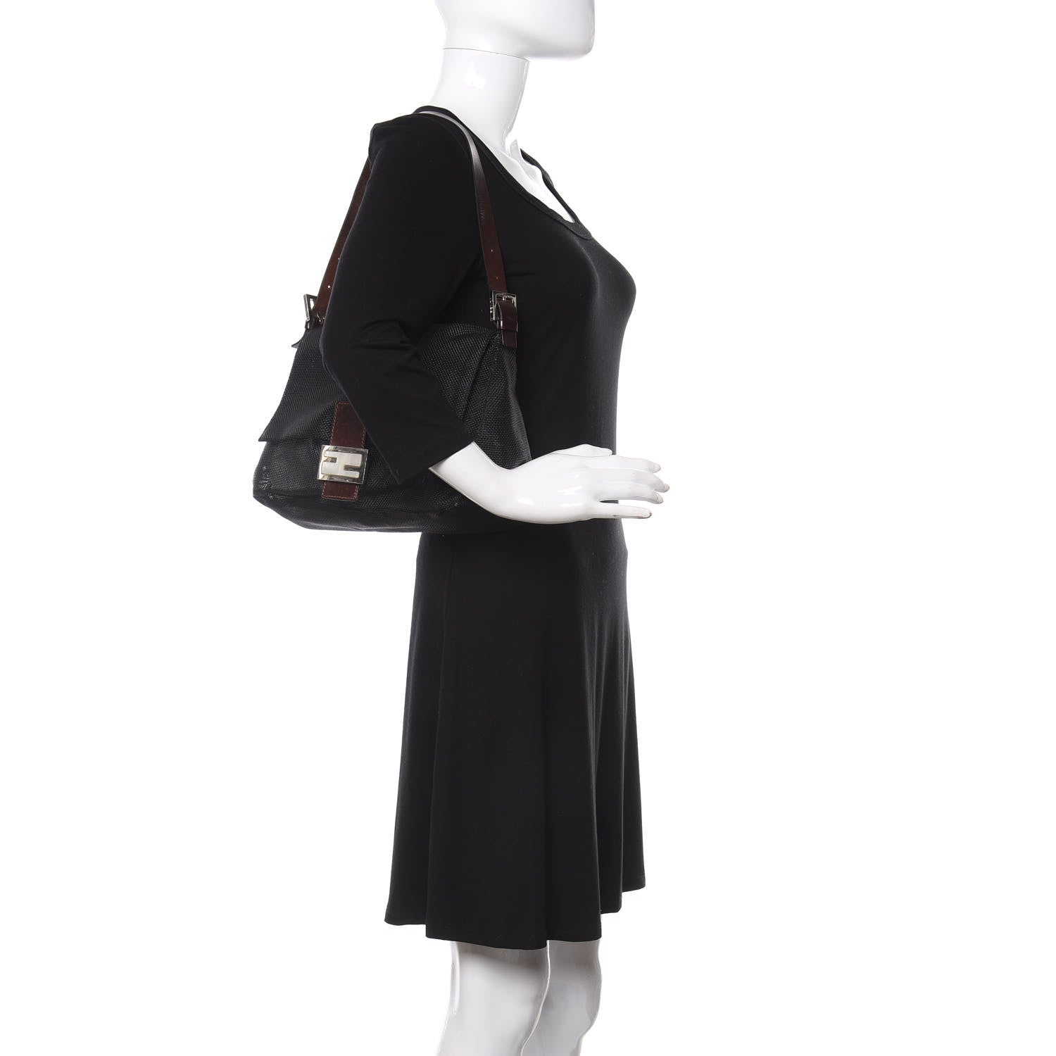 Fendi Mesh Mama Baguette Black 2 of 16