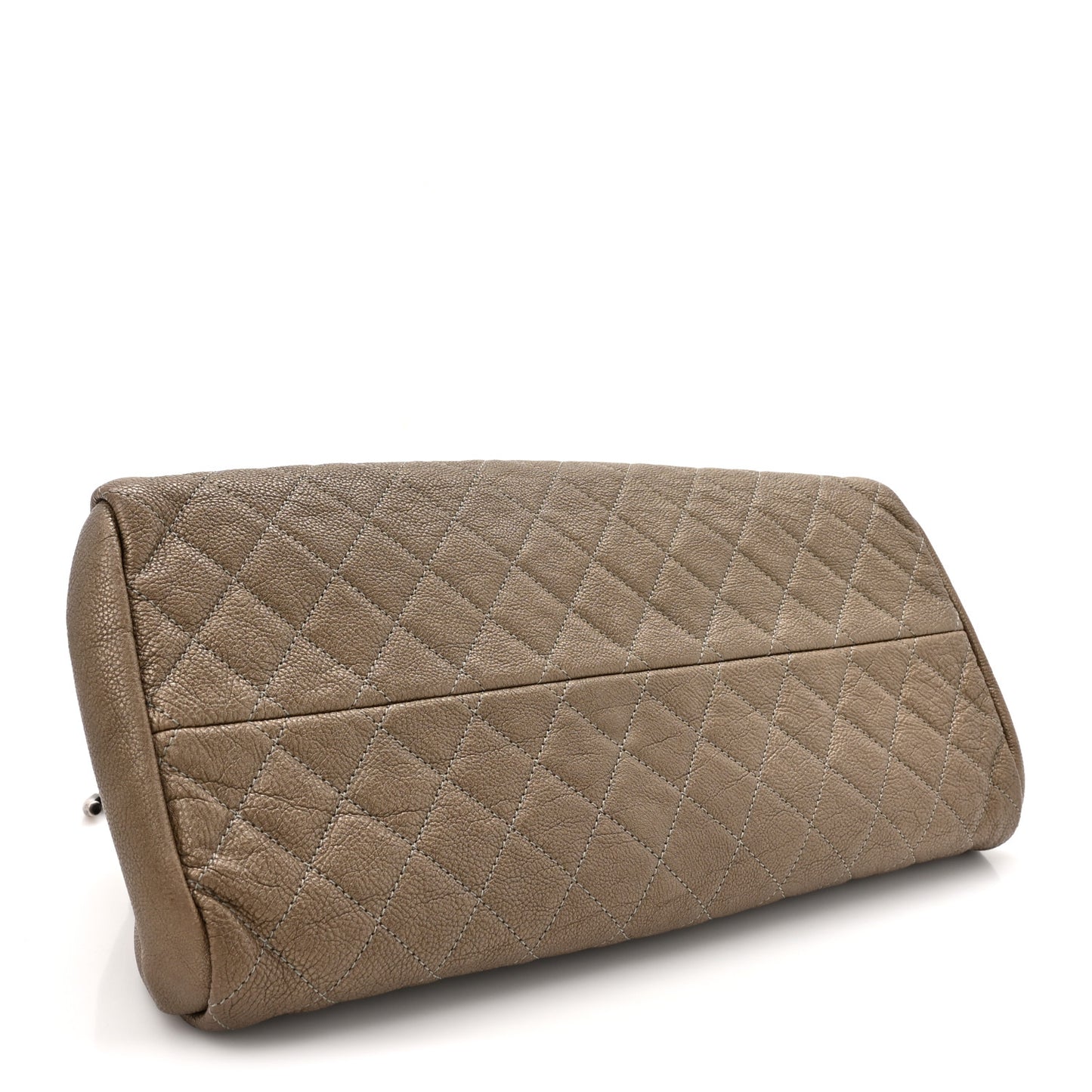 Metallic Caviar Quilted Medium Just Mademoiselle Bowling Bag Gold