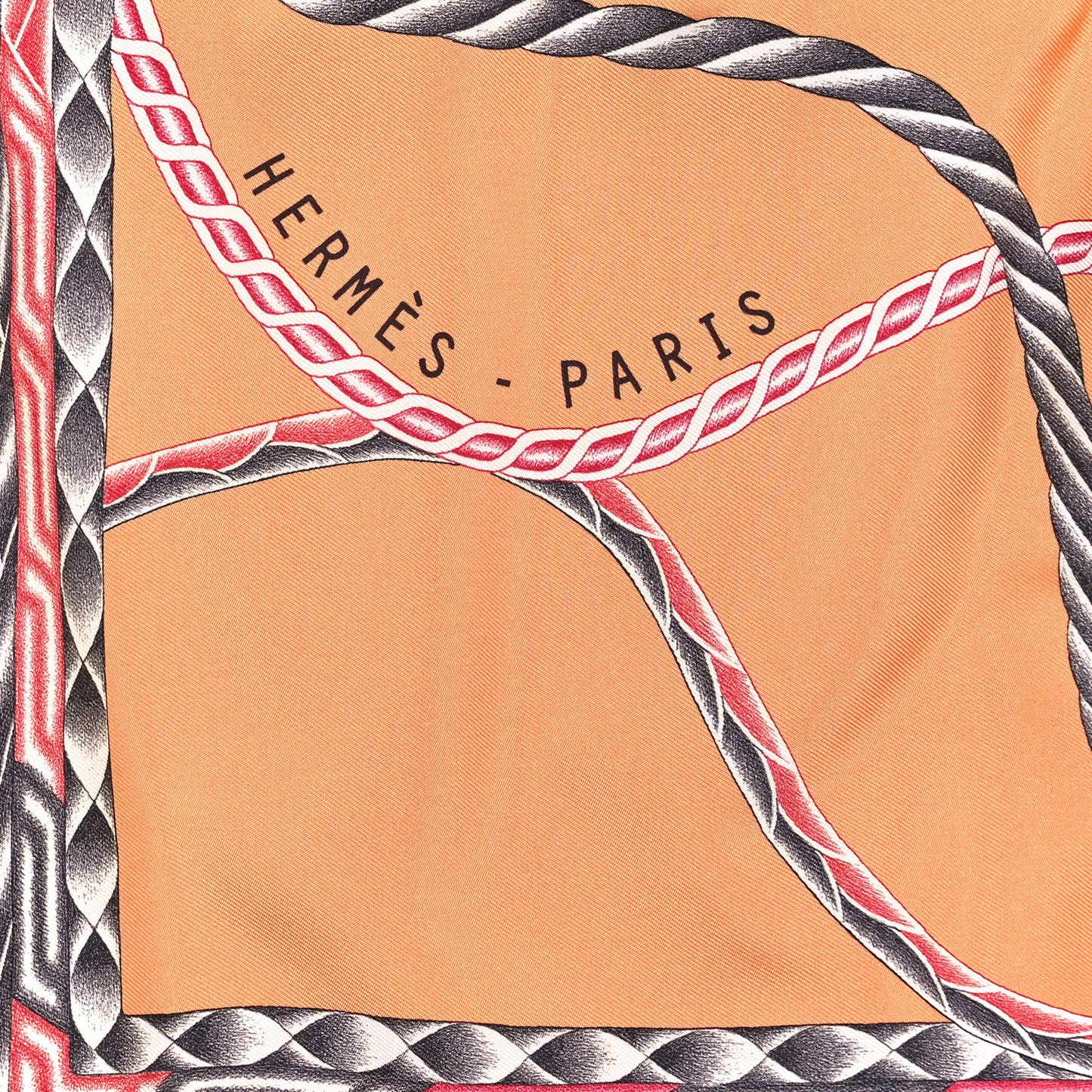 Silk Robe Du Soir Scarf 90 Peche Corail White