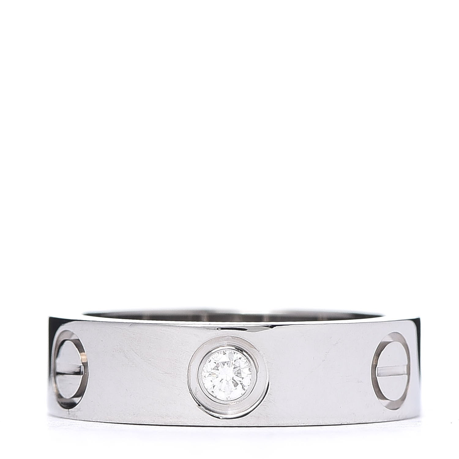Cartier 18K White Gold 3 Diamond 5.5mm LOVE Ring 52 6 3 of 5