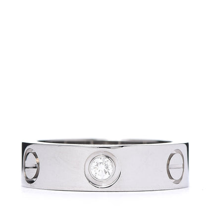 Cartier 18K White Gold 3 Diamond 5.5mm LOVE Ring 52 6 3 of 5