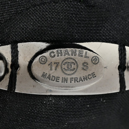 Chanel Lambskin Stitched Camellia CC Pin Brooch Black Multicolor 4 of 5