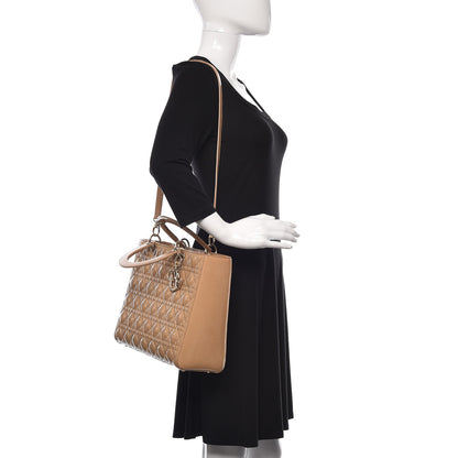 Christian Dior Patent Cannage Large Lady Dior Dark Beige 2 of 16