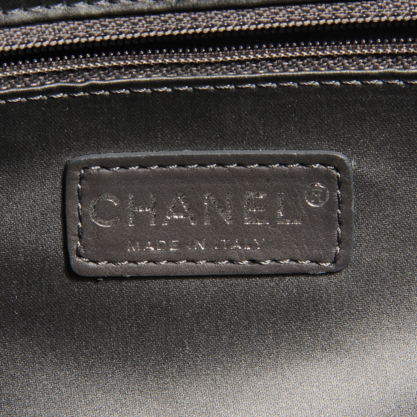 Lambskin Square Stitched Lax Shopping Tote Black