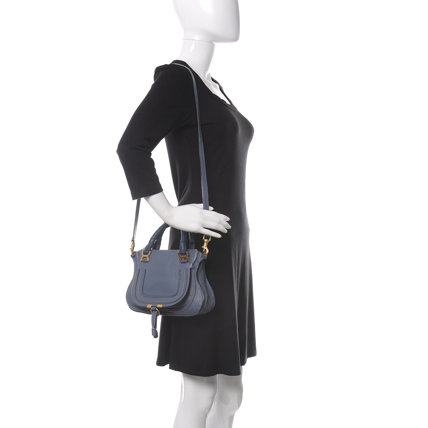 Calfskin Mini Marcie Satchel Street Blue