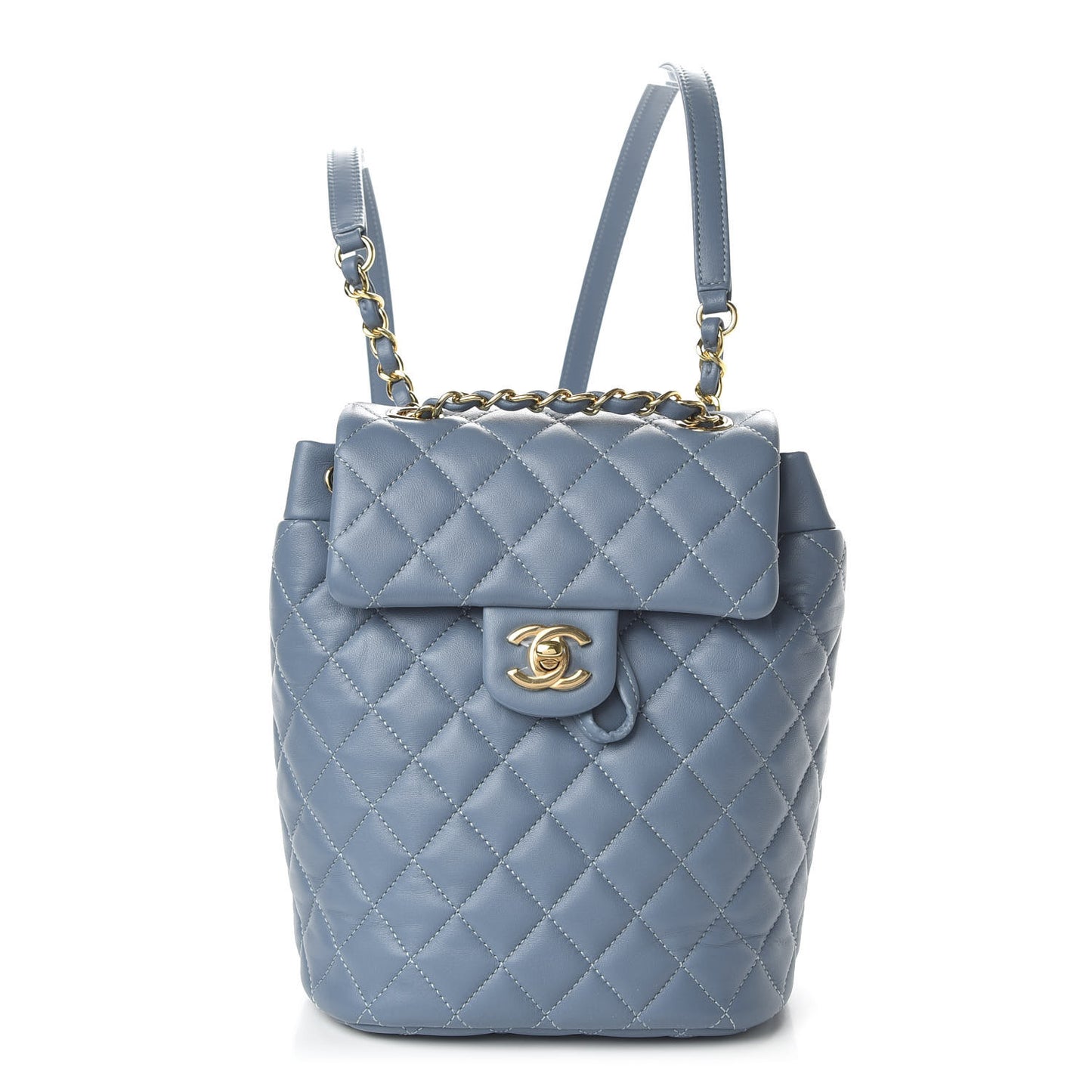 Calfskin Quilted Mini Urban Spirit Backpack Light Blue
