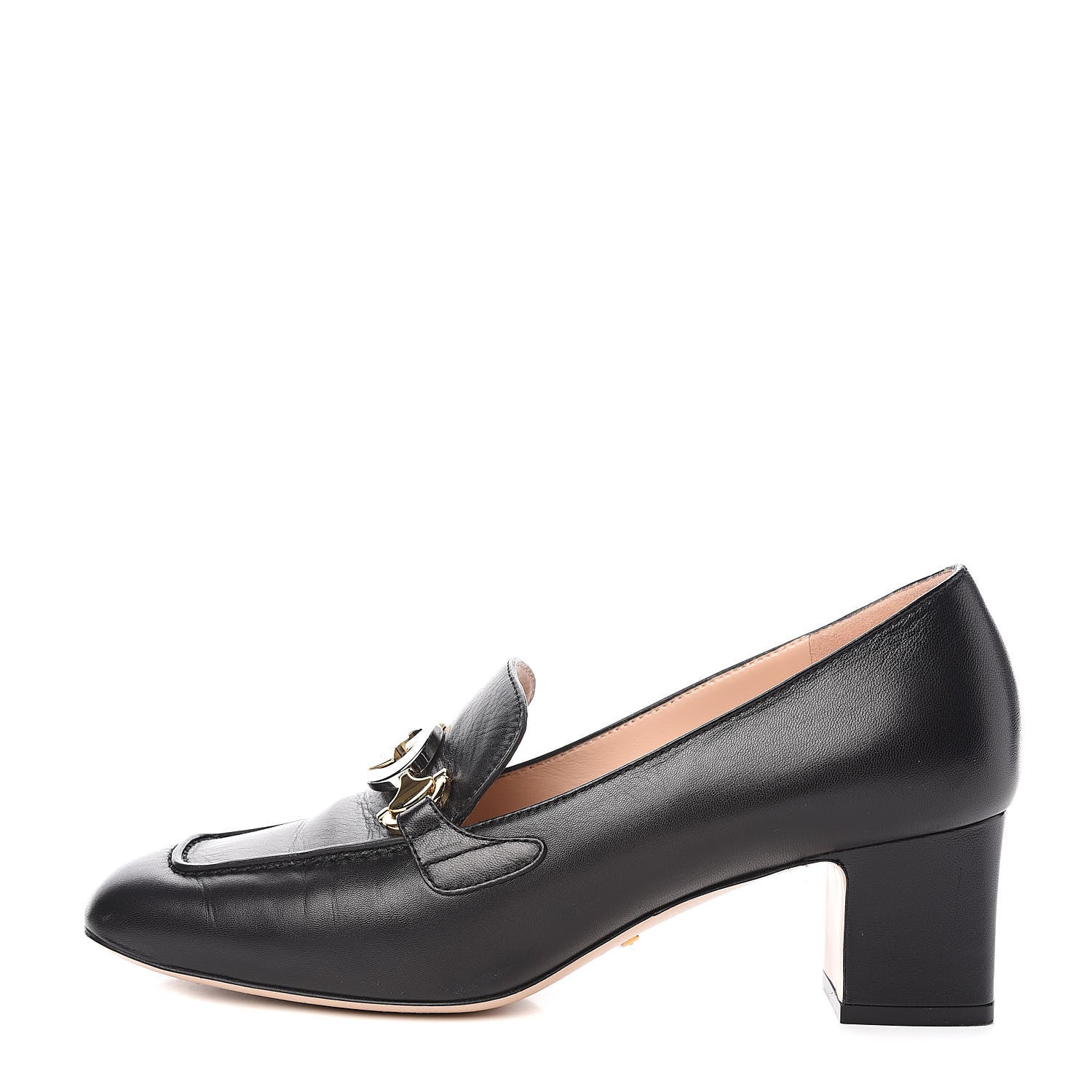 Gucci Malaga Kid Zumi Mid Heel Loafers 39 Black 1 of 11