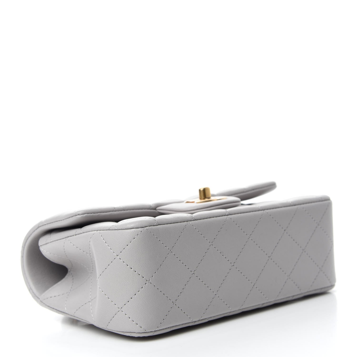 Chanel Lambskin Quilted Mini Top Handle Rectangular Flap Grey 4 of 11
