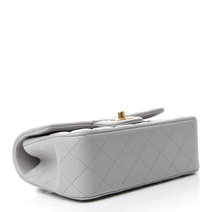 Chanel Lambskin Quilted Mini Top Handle Rectangular Flap Grey 4 of 11