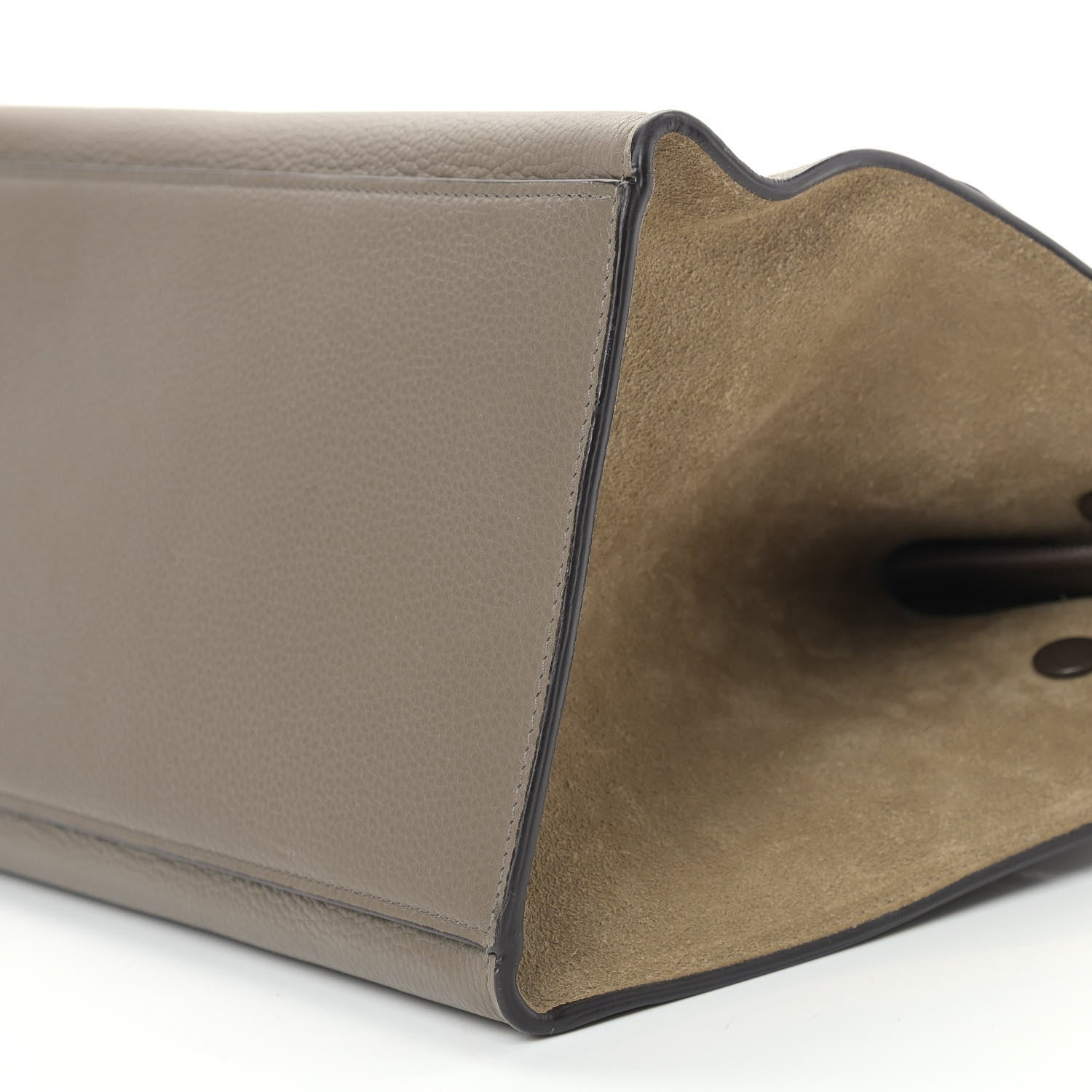 Celine Drummed Calfskin Suede Small Trapeze Souris 8 of 12