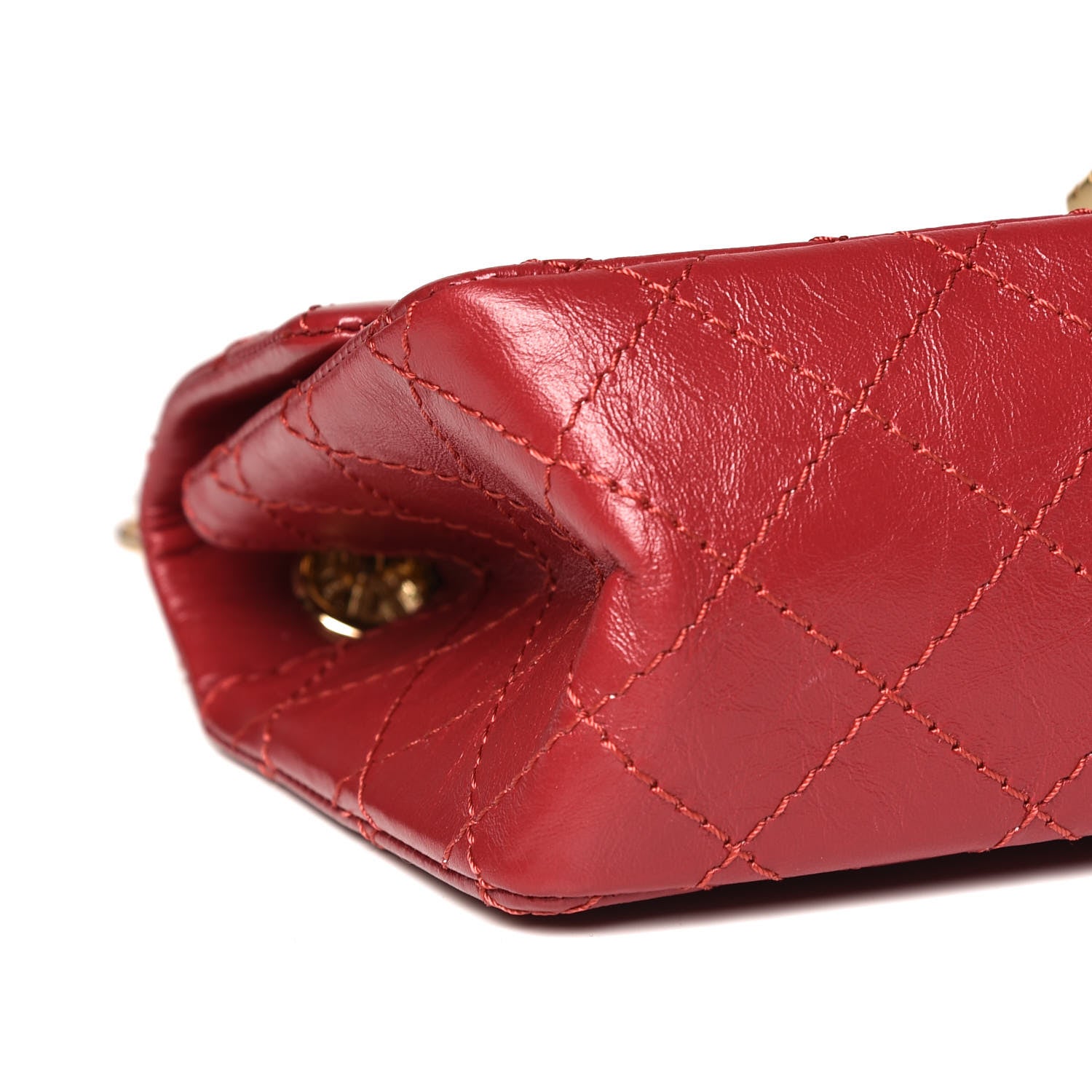 Chanel Aged Calfskin Quilted 2.55 Reissue Mini Flap Red 5 of 10