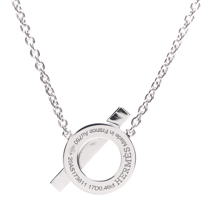 Hermes 18K White Gold Diamond Finesse Pendant Necklace 4 of 5