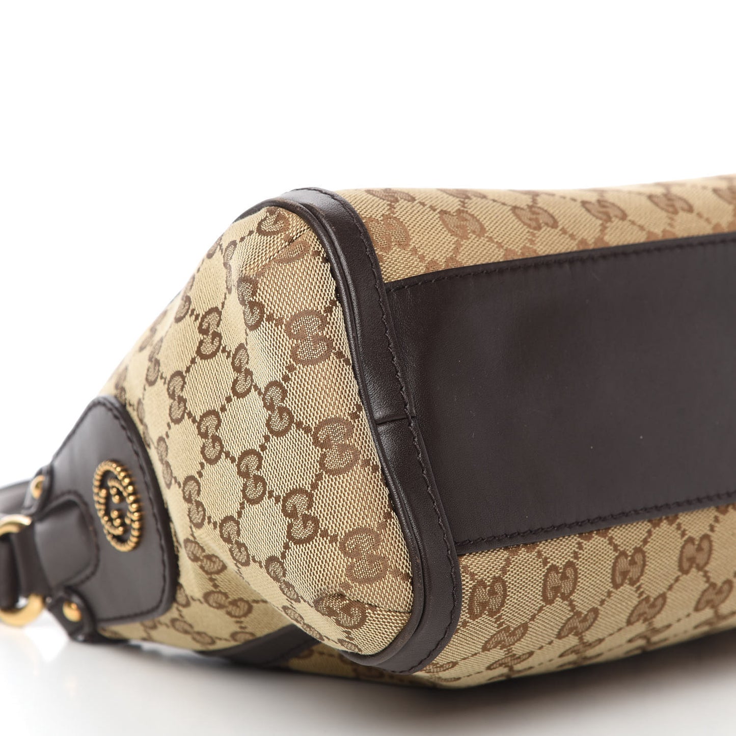 Monogram Small Scarlett Studded Interlocking G Hobo Dark Brown
