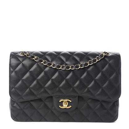 Chanel Caviar Quilted Jumbo Double Flap Black 1 of 16