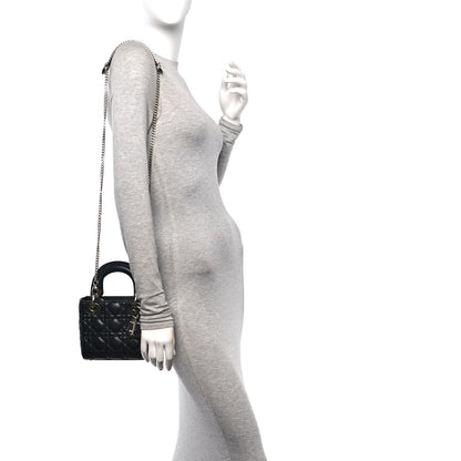 Christian Dior Lambskin Cannage Mini Lady Dior Black 2 of 21