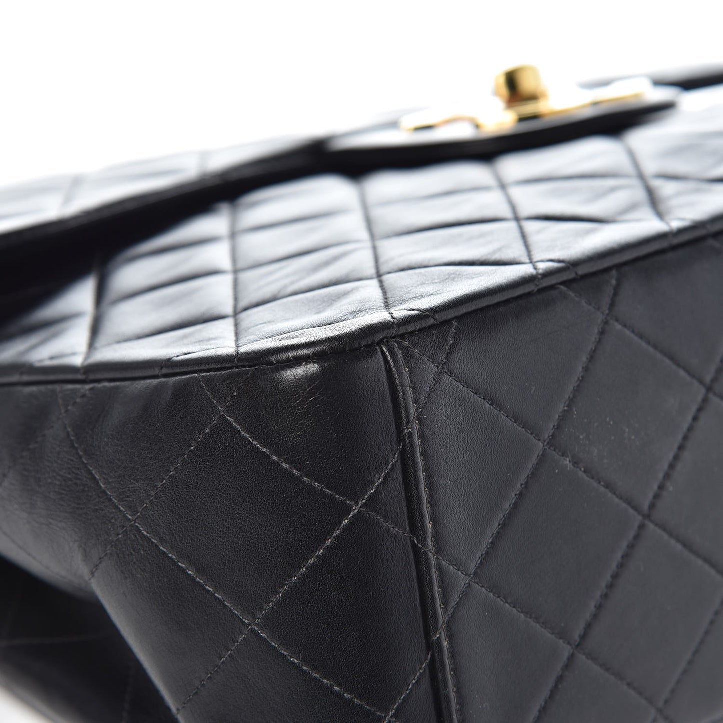 Lambskin Quilted XL Jumbo Single Flap Black