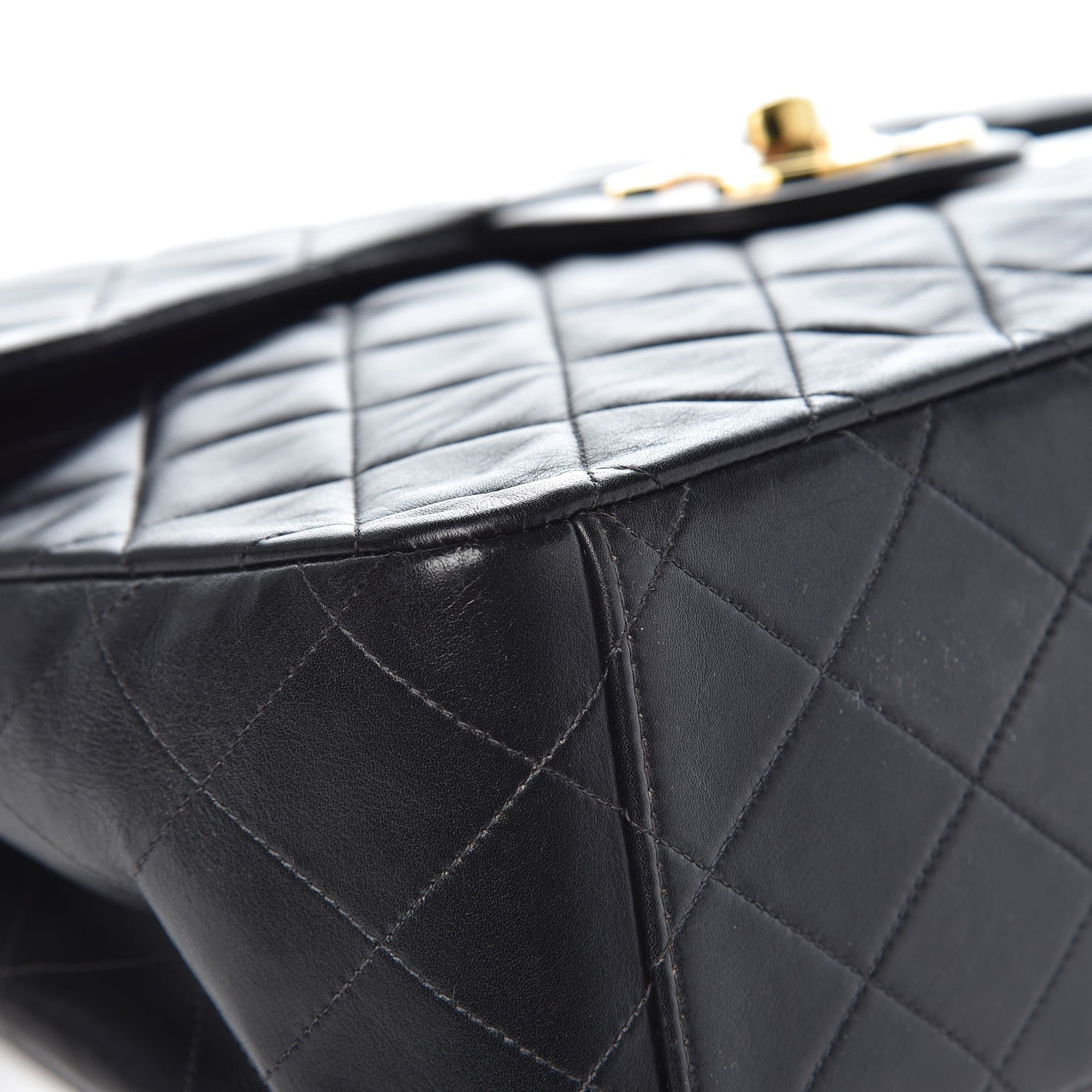 Chanel Lambskin Quilted XL Jumbo Single Flap Black 10 of 12