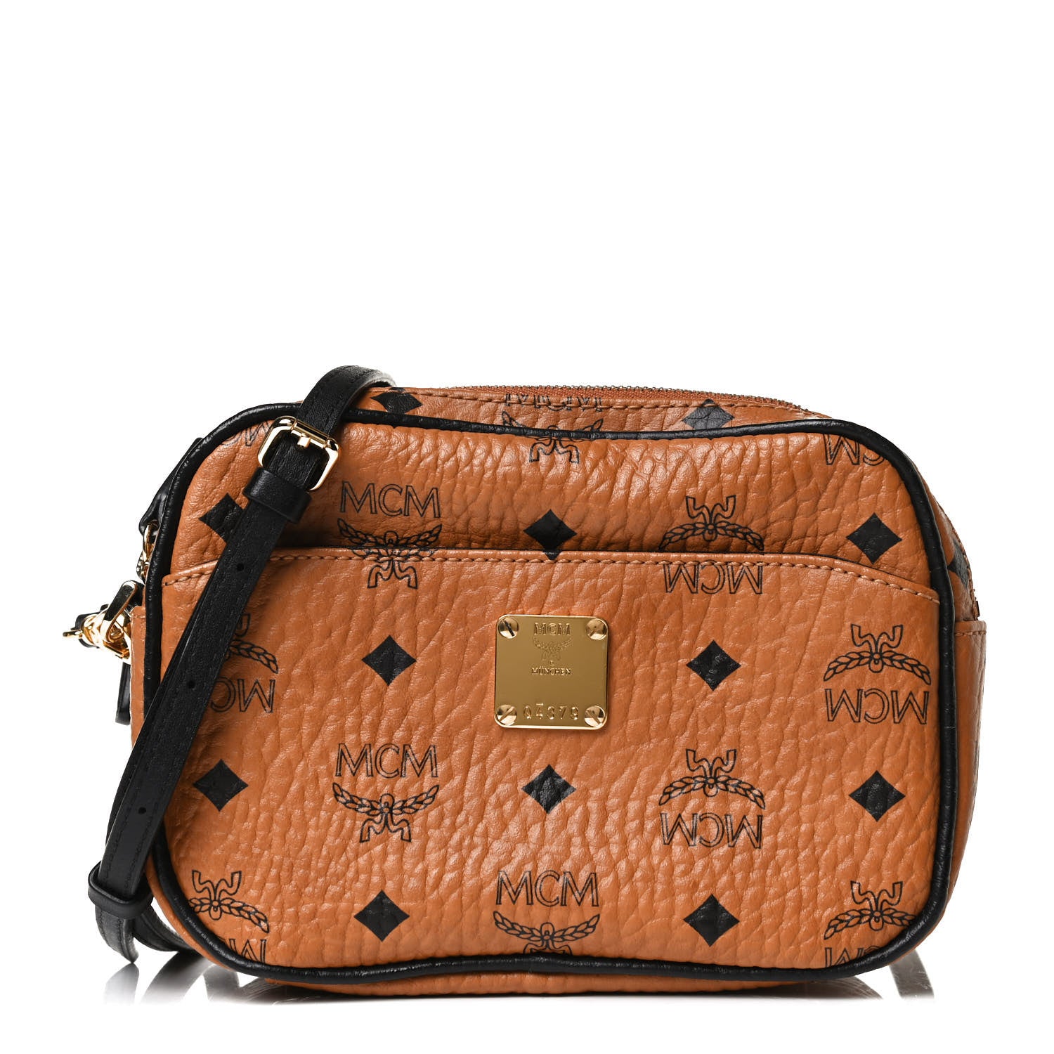 MCM Visetos Mini Camera Crossbody Bag Cognac 2 of 12