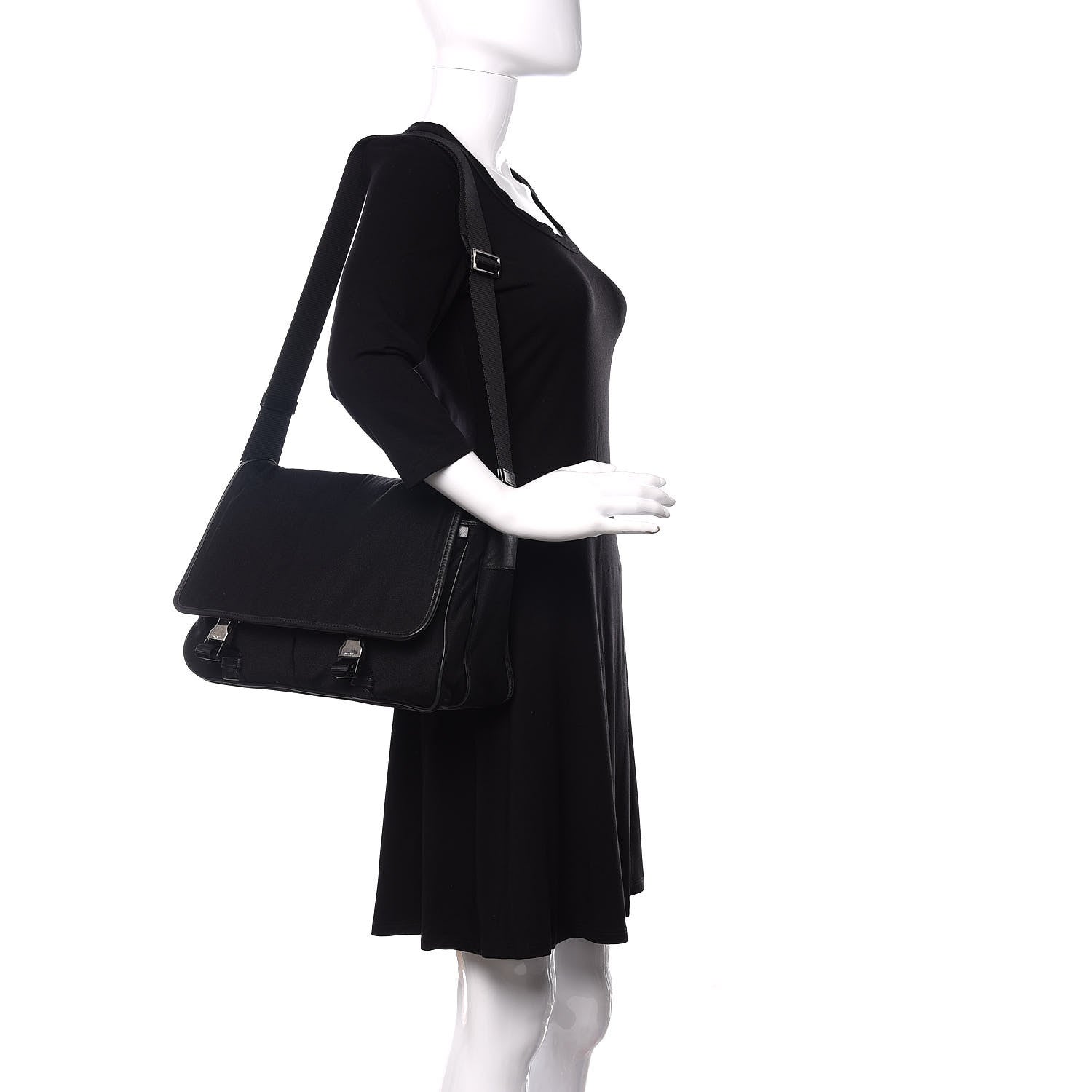 Prada Tessuto Nylon Messenger Bag Black 2 of 13