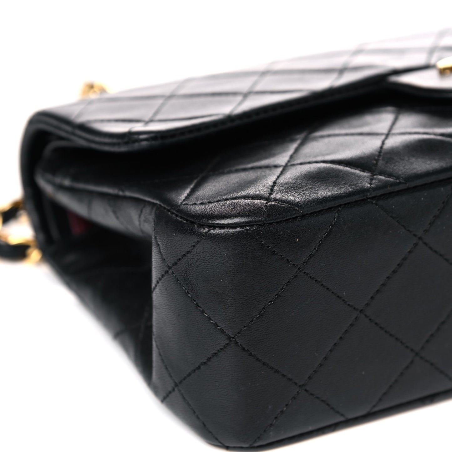 Lambskin Quilted Small Double Flap Black