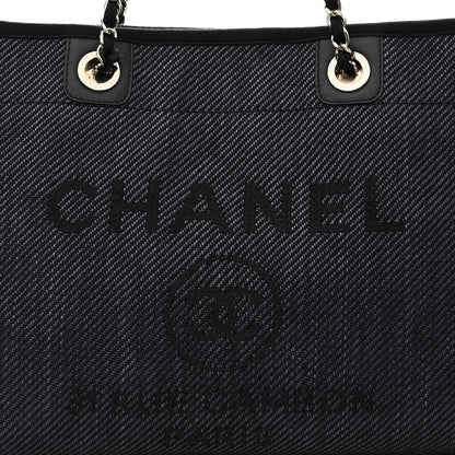 Chanel Mixed Fibers Calfskin Small Deauville Tote Black 8 of 11