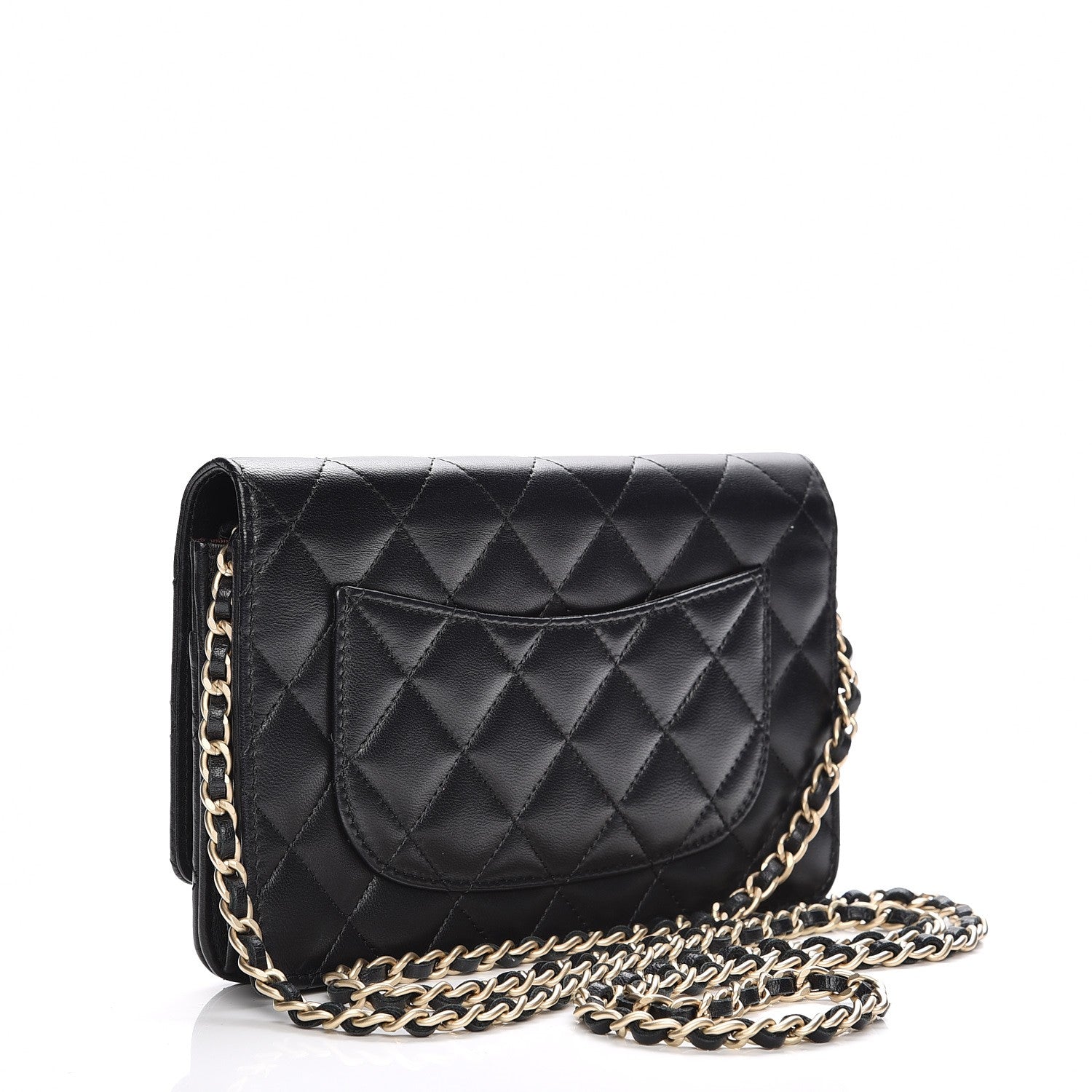 Chanel Lambskin Quilted Wallet On Chain WOC Black 5 of 15