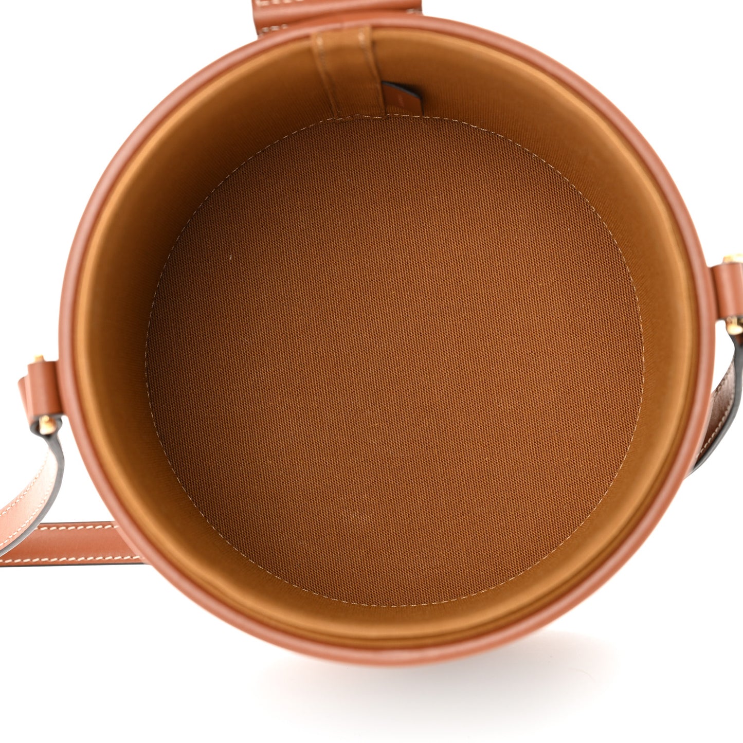 Calfskin Triomphe Canvas Medium Tambour Bag Tan