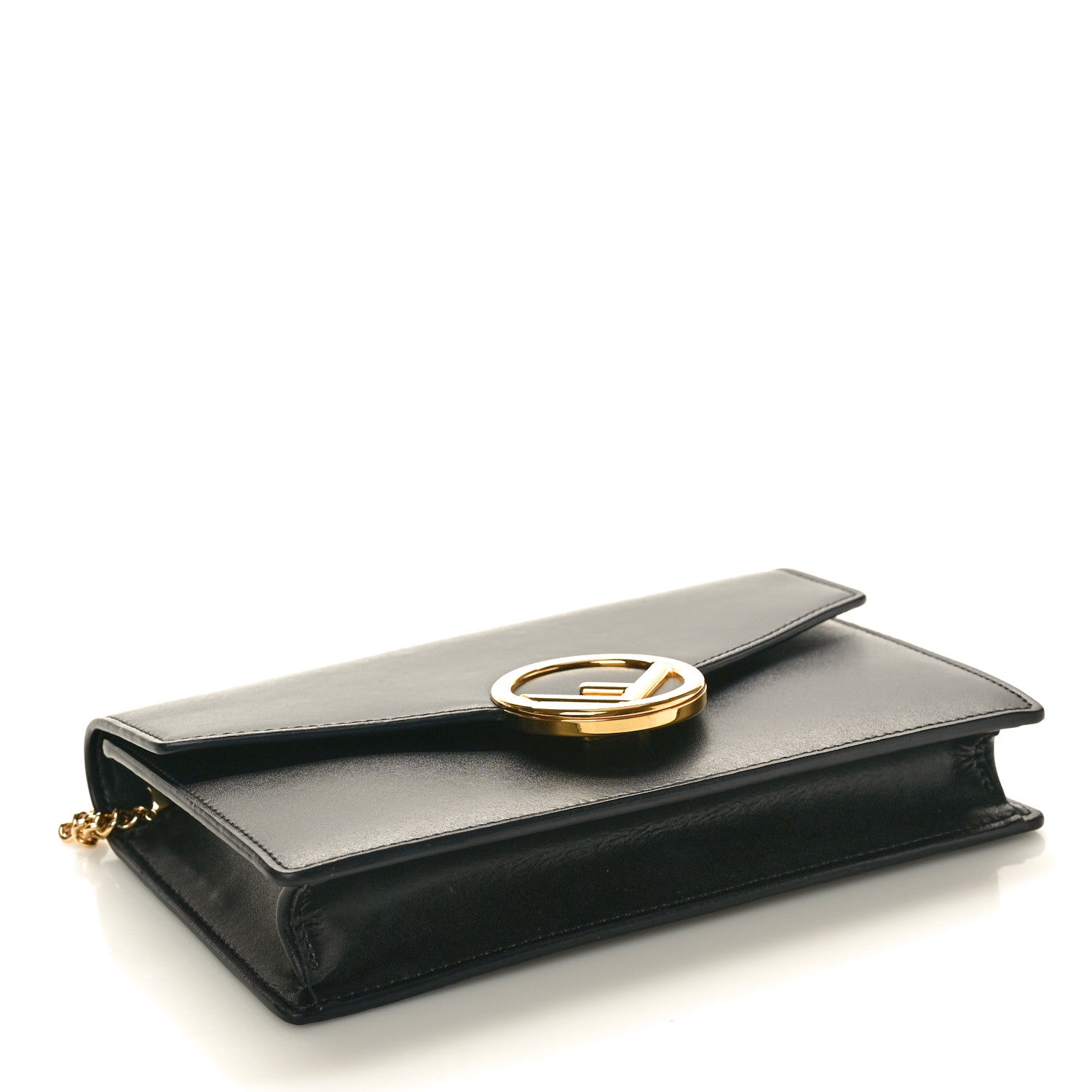 Fendi Vitello Liberty Lucido F is Fendi Medium Envelope Wallet on Chain Black 4 of 9