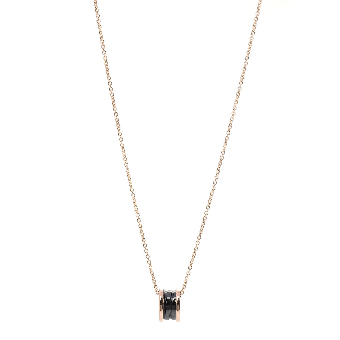 18K Rose Gold Black Ceramic B.Zero1 Pendant Necklace
