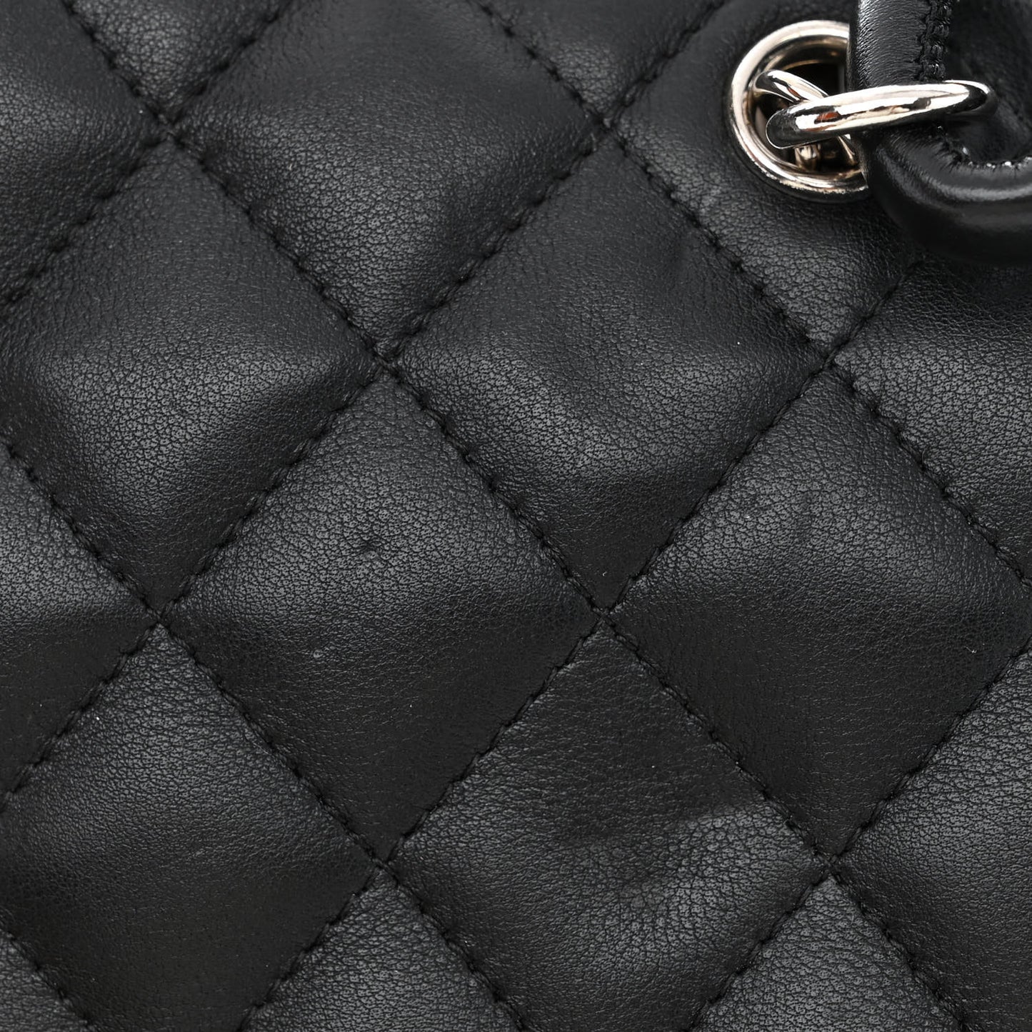 Calfskin Cambon Flat Tote Black Grey