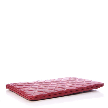 Chanel Caviar Quilted Medium Cosmetic Case Dark Red 4 of 6