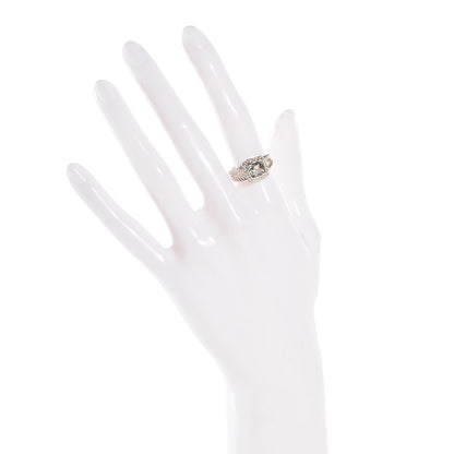 David Yurman Sterling Silver Diamond Prasiolite 7mm Petite Albion Ring 53 6.5 2 of 4