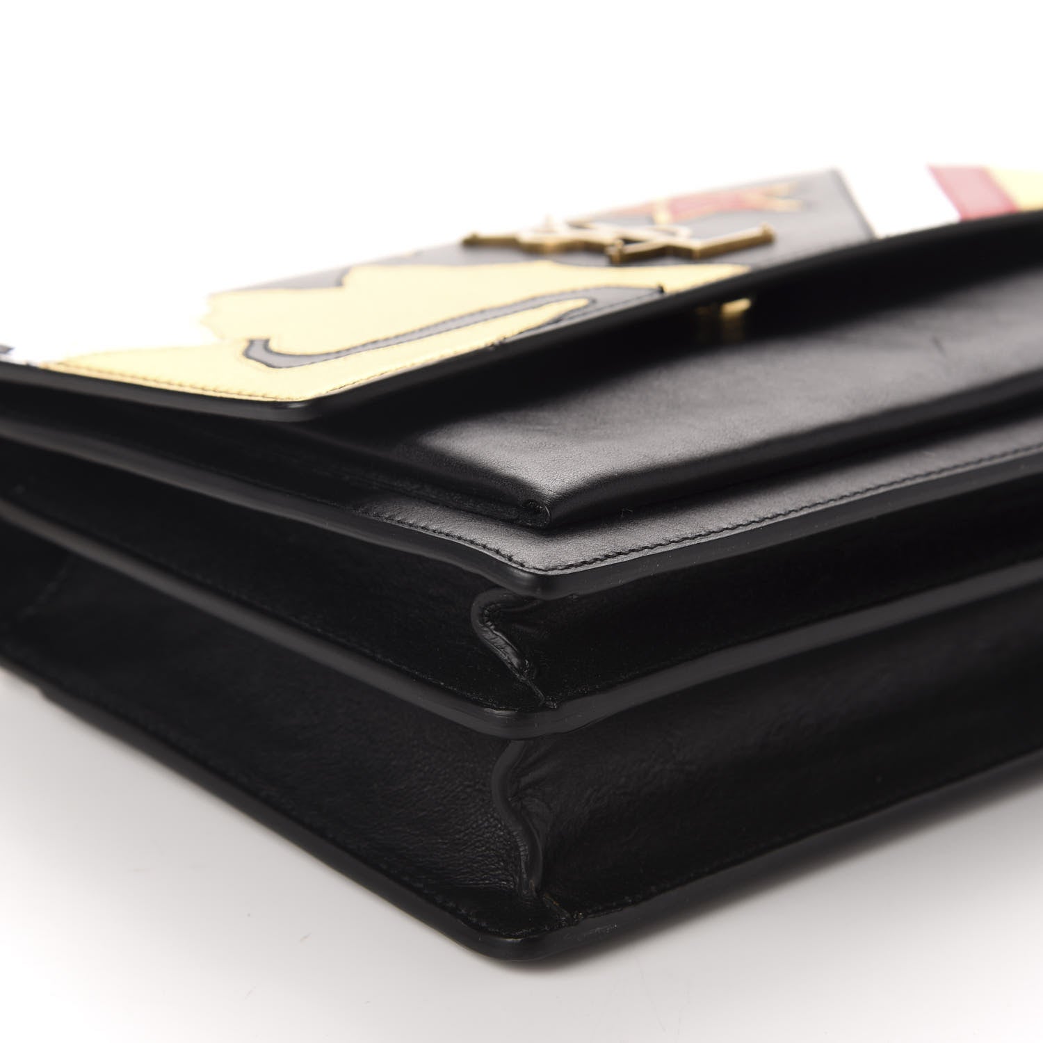 Saint Laurent Grained Calfskin Rock Star Patchwork Medium Monogram Sunset Black 6 of 12