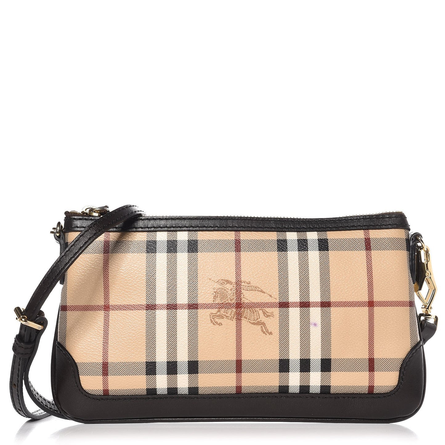 Haymarket Check Small Peyton Crossbody Clutch Bag Chocolate