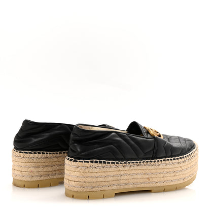 Gucci Nappa Matelasse GG Marmont Platform Espadrilles 39 Black 5 of 11
