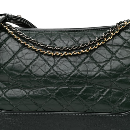 Chanel Aged Calfskin Quilted Medium Gabrielle Hobo Dark Green 8 of 14