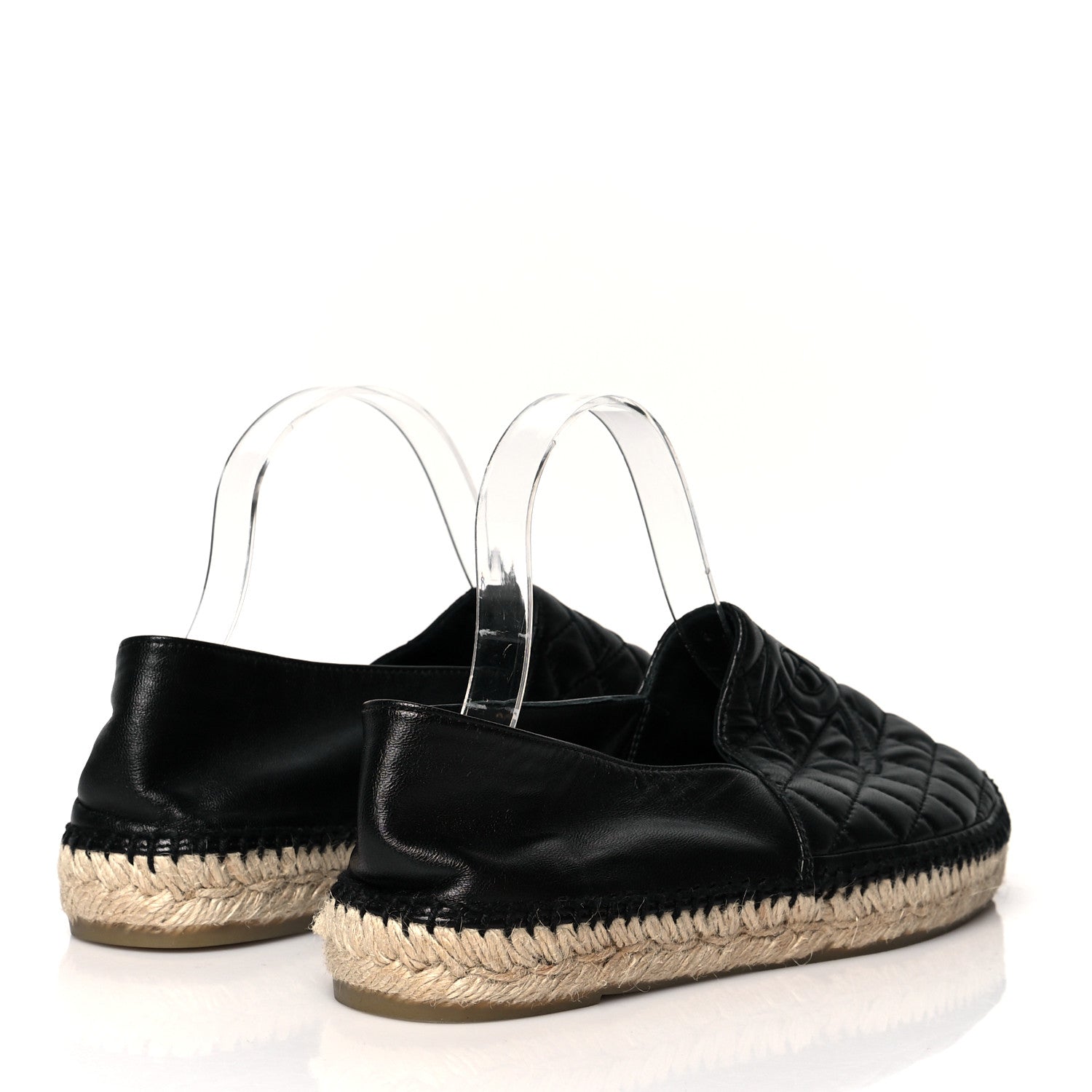 Chanel Lambskin Quilted CC Espadrilles 41 Black 4 of 8