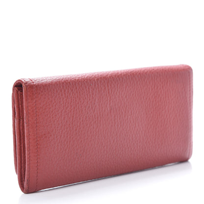 Prada Vitello Daino Continental Flap Wallet Fuoco 3 of 14
