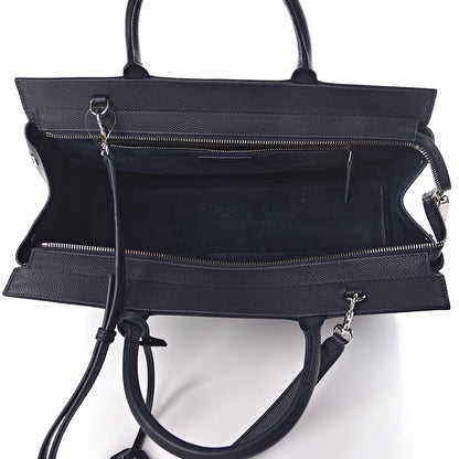 Saint Laurent Calfskin Medium Rive Gauche Cabas Navy Blue 5 of 9