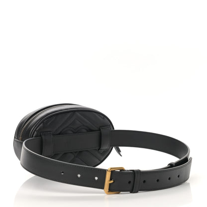 Gucci Calfskin Matelasse GG Marmont Belt Bag 85 34 Black 3 of 13